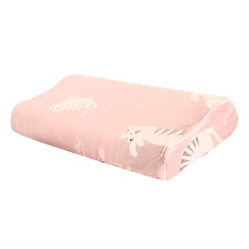 EmBrace 英柏絲 純天絲3D網布兒童工學記憶枕 小貓與蝶  30 x 50 x 7~9cm  粉色