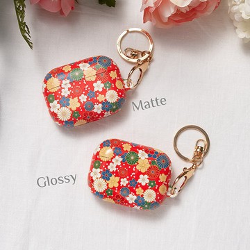 【客製化】日系橙紅花紋 AirPods Pro 3 / AirPods 4 保護殼