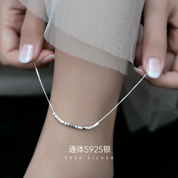 高級感純銀腳鏈性感女2022新款潮ins小眾設計網紅時尚足鏈飾品夏