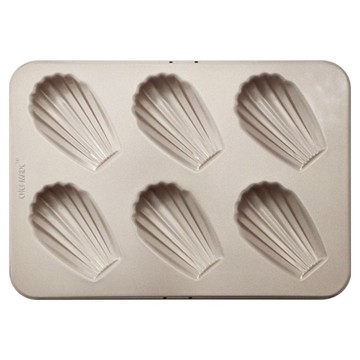 CHEFMADE 學廚 香檳金6連瑪德蓮蛋糕模  不粘材質  WK9029  1個  27 x 19 x 1.5cm