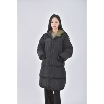 (M) chuang chao fu shi質感長版黑色外套二手衣