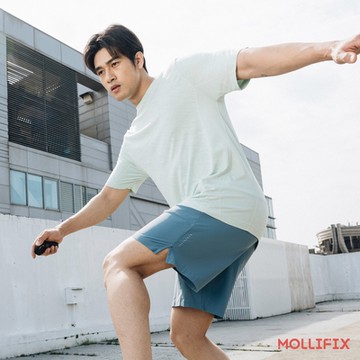Mollifix 瑪莉菲絲 MEN_A++涼感輕量短袖訓練上衣 (水綠)