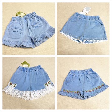 花小月女童水洗超柔軟牛仔短褲 薄款夏裝
