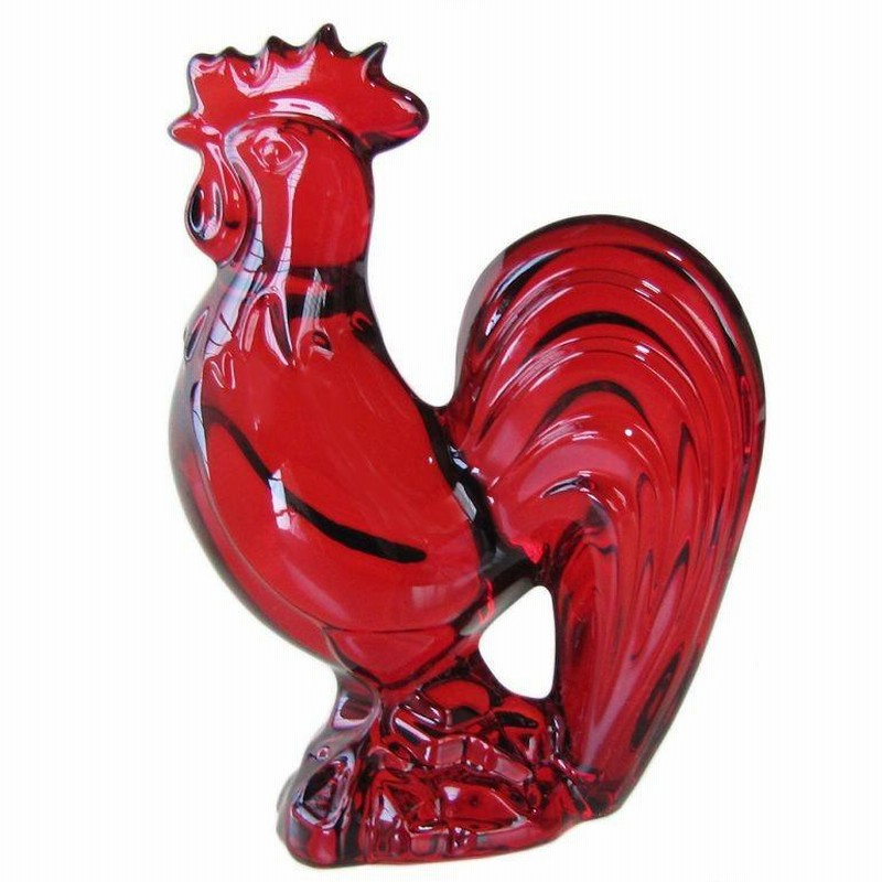 Baccarat バカラ ニワトリ 置物 干支 赤 オブジェ フィギュリン