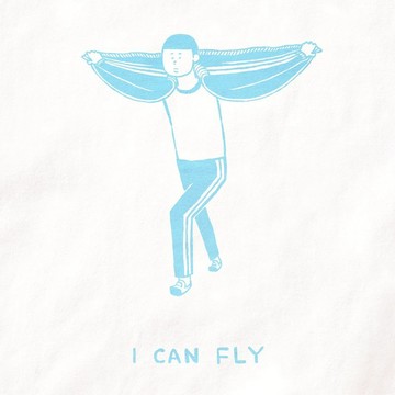 Short-sleeved T-shirt, pattern selectable "I can fly ‧ Light blue drawing" Men's, Ladies'