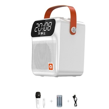 便利生活小物 戶外手提 音箱 廣場舞大音量 話筒K歌 錄音插卡 電腦重低音炮音響 帶遙控器+單話筒