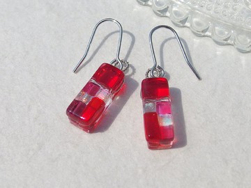 Aurora Glass (Aurora [紅])耳针/耳夾[金屬配件的選擇] [定做]