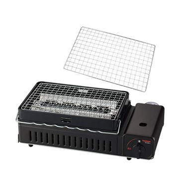 【Iwatani岩谷】新網烤串燒磁式瓦斯烤爐2.3kW-黑色-搭贈烤網乙片