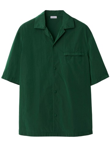 Burberry - short-sleeve notch-collar shirt - men - Polyamide - S - Green