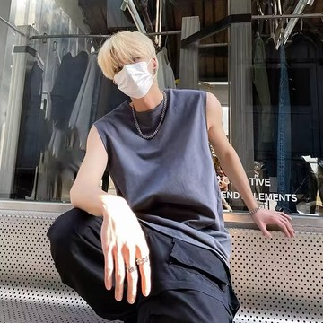 夏季休閑背心 寬鬆背心 内搭打底 純色 多色可選 無袖短袖 圓領 oversize M-2XL『癮品流行』