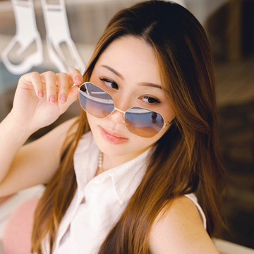 ic!berlin 蝶型框太陽眼鏡/金 深灰粉漸層鏡片#Jacy C Rose Gold