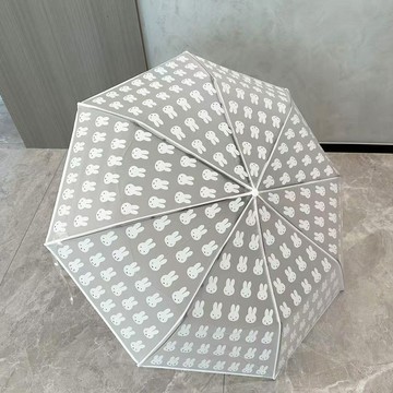 1號倉庫 防曬雨傘 便攜口袋雨傘 米菲兔透明磨砂全自動雨傘可愛兒童折疊卡通清便攜兒童女學生網紅