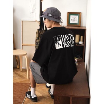 HavenYard 六色不同圖案Logo主題300G寬松休閑夏季短袖T恤