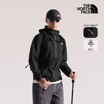 The North Face北面男款黑色DRYVENT防水連帽衝鋒衣｜8HQWJK3