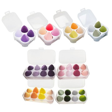 雞蛋盒水滴型美妝蛋4入／8入套組｜乾濕兩用 手感Q彈 柔軟不變形 D022189