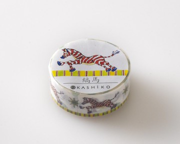 日本進口KASHIKO金澤九谷燒和紙膠帶 – 縞馬 / 山近泰繪