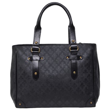 Patrick Cox Momogram 經典品牌LOGO手提肩背包(黑底/黑LOGO)