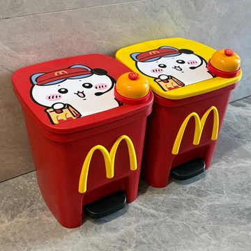 【臺灣-出貨】吉伊卡哇麥當勞垃圾桶家用客廳可愛卡通高顏值臥室腳踏衛生間紙簍