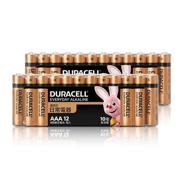 金頂 Duracell 日常通用型鹼性電池 4號AAA 長效10年保存 防漏液設計 無汞(24顆入)