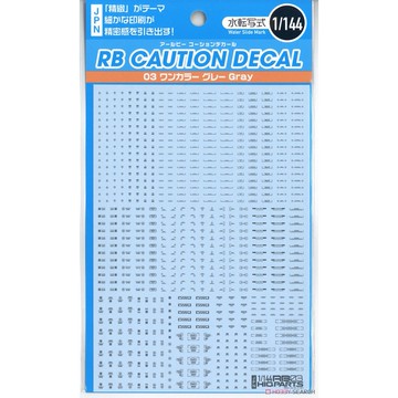 𓅓MOCHO𓅓 現貨 HIQPARTS 1/144 RB03 模型用警示水貼 (灰/1枚入)
