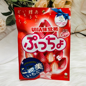 潼漾小舖 日本 uha味覺糖 普啾 草莓軟糖 75g 褒美草莓糖