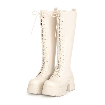 D+AF 舞力全開增高加厚底綁帶長靴