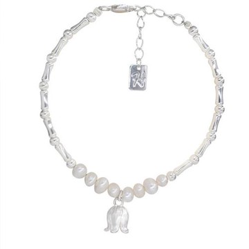 RJ New York 甜美鬱金香珍珠電鍍銀碎方塊手鍊(2款可選)