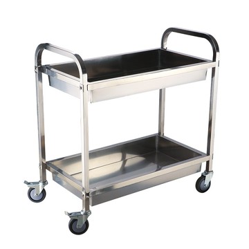 手推餐車/送餐車 三層酒店餐車小吃車不鏽鋼餐車特厚飯店收碗車擺攤推車手推上菜車『XY32987』