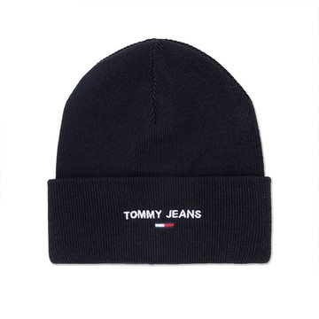 TOMMY 熱銷刺繡文字Logo毛帽-黑色