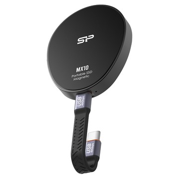 Silicon Power 廣穎電通 MX10 高速磁吸外接式固態硬碟 USB 3.2 Gen 2 SSD 附引磁環 支援iPhone 15/16  SP020TBPSDMX10CK  2TB