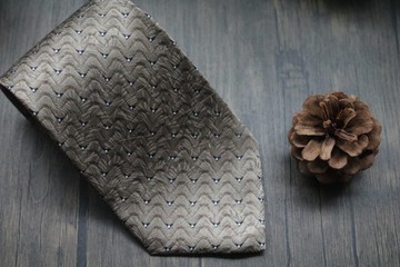 棕色百分百真絲領帶紳士商務禮盒裝tie