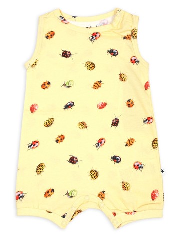 Molo - Fu bug-print cotton shorties - kids - Organic Cotton - 80 - Yellow