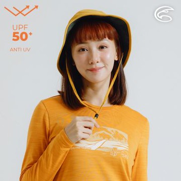 ADISI 抗UV透氣快乾超撥水印花雙面戴漁夫帽 AH24092 薑黃色/渡假椰綠 (S-L)｜UPF50+ 防潑水 遮陽 防曬 抗紫外線