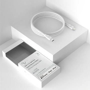 Allite | 1.5 M 液態矽膠充電線（USB-C to  Lightning）- 經典白/冷霧灰