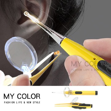 MYCOLOR LED充電式發光掏耳組 挖耳勺 發光耳勺 挖耳神器 挖耳夾 【B053】