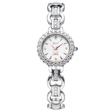 Ogival 愛其華 典雅茉莉水晶鑽珠寶錶 380-19DLW 母貝銀