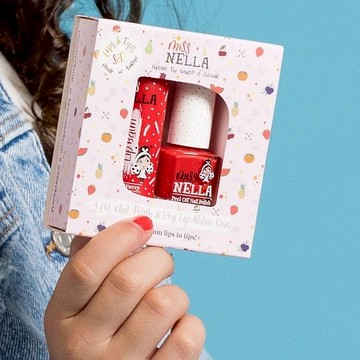 【安琪兒婦嬰百貨】英國 Miss NELLA 糖果罐系列 (兒童指甲油+護唇膏or唇蜜)