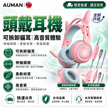隔日達🎧全新升級第三代 電競耳機🎧頭戴式耳機 遊戲耳機 電腦耳機 有線耳機 降噪 麥克風 耳罩式耳機 貓耳耳機 發光耳機