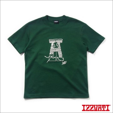 IZZVATI-針線立體繡花T-綠色