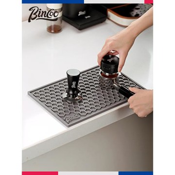 Bincoo咖啡吧臺墊咖啡杯瀝水墊壓粉墊防滑墊蜂窩元素硅膠墊咖啡墊