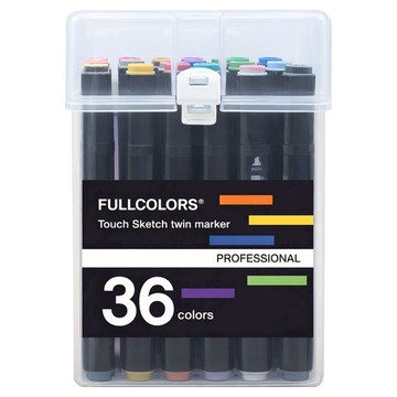 Fullcolors 全彩 Touch Sketch 雙頭麥克筆 附透明外盒  多色  36支