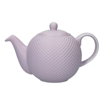 London Pottery 英國 Globe陶製茶壺(格紋紫900ml) / 泡茶 下午茶 茶具 可機洗 洗碗機可洗