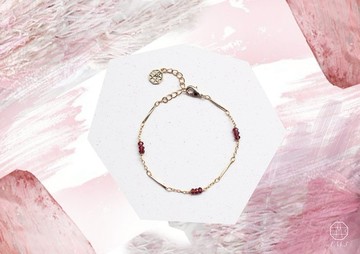 1月誕生石-Garnet紅石榴魚子系列22K手鍊