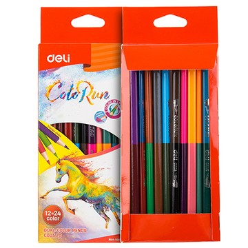 得力Deli雙色色鉛筆/EC00520/24色/12支