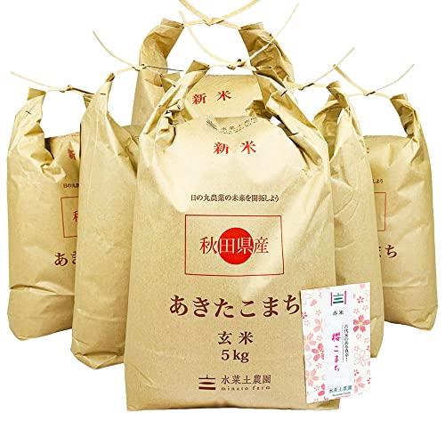 水菜土農園新米 令和5年産 秋田県産 あきたこまち 30kg (5kg×6袋) 古代米お試し袋付き