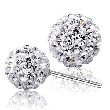 梨花HaNA 熱賣系列925銀單顆水鑽球球簡約耳環