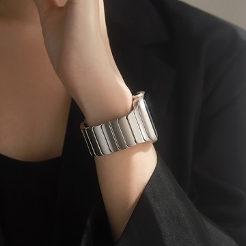 高質感經典蝴蝶扣金屬Applewatch錶帶 適用於iwatch全系列通用金屬錶帶