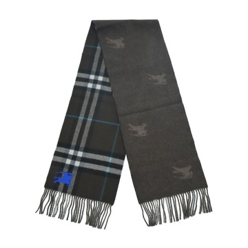 BURBERRY雙面兩用格紋羊絨圍巾(咖啡)