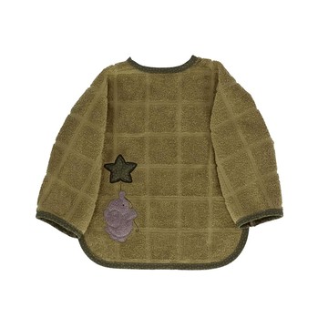 Sterntaler 艾迪象長袖圍兜-橄欖綠