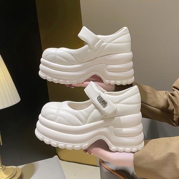 9cm瑪麗珍婚鞋女婚紗神器松糕鞋小個子厚底婚禮新娘鞋增高高跟鞋